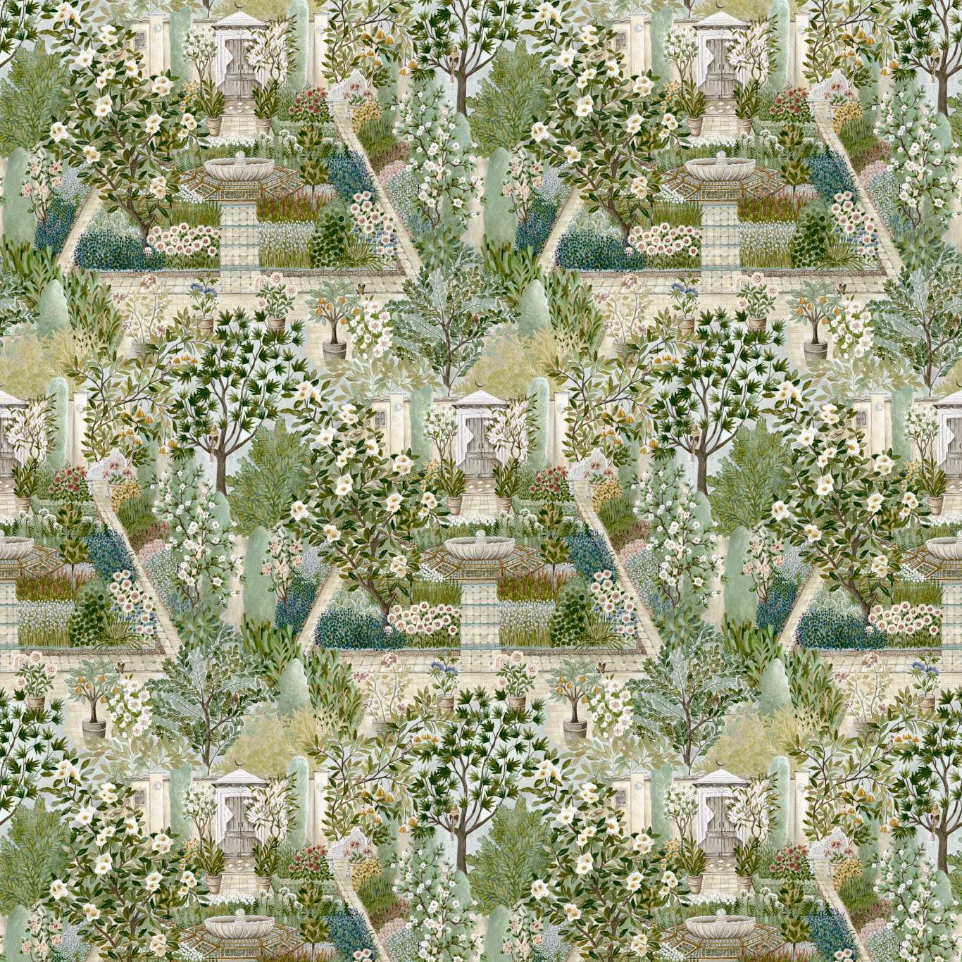 Carpet Garden Wallpaper - Paradise - Sanderson - DHIP217518 - Morris Wallpaper