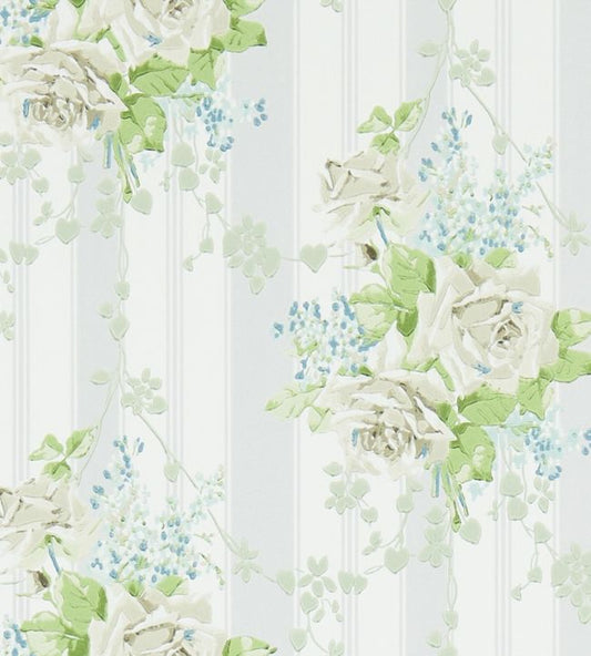 Cecile Rose Wallpaper - Ivory/Dove - DVIN214582 - Sanderson - Morris Wallpaper