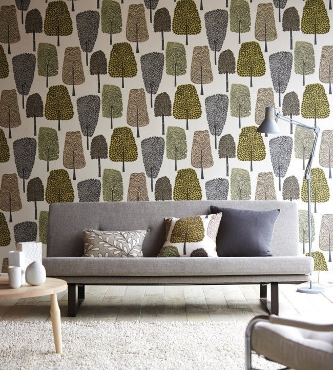 Cedar Wallpaper - Slate / Apple / Ivy - NFIK111083 - Scion