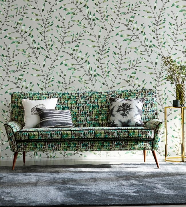 Chaconia Wallpaper - Emerald/Lime - HANZ111634 - Harlequin - Morris Wallpaper