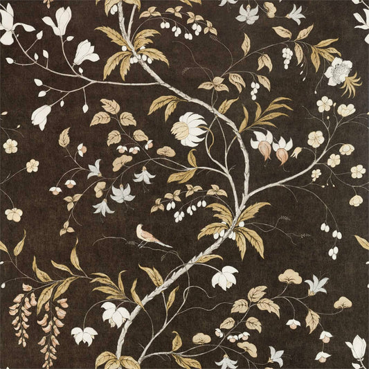Chambalon Trail Wallpaper - Antique Gold/Vine Black - ZDAR312850 - Zoffany - Morris Wallpaper