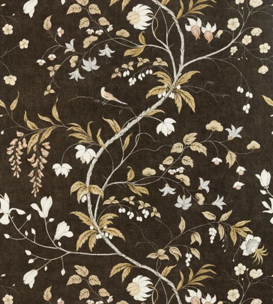 Chambalon Trail Wallpaper - Antique Gold/Vine Black - ZDAR312850 - Zoffany - Morris Wallpaper