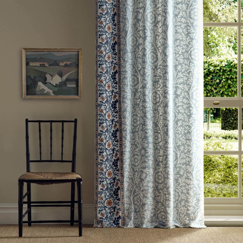 Chamomile Embroidery Fabric - Woad - Morris & Co - 237657 - Morris Wallpaper