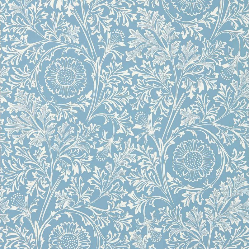 Chamomile Wallpaper - China Blue - Morris & Co - 217588 - Morris Wallpaper