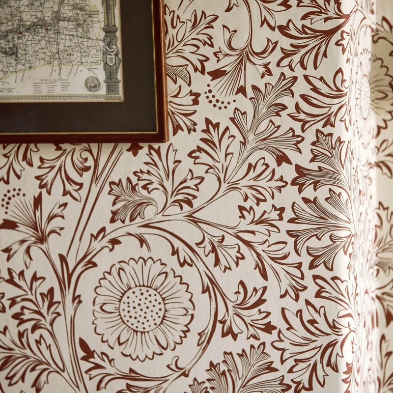 Chamomile Wallpaper - Flax/Madder - Morris & Co - 217587 - Morris Wallpaper