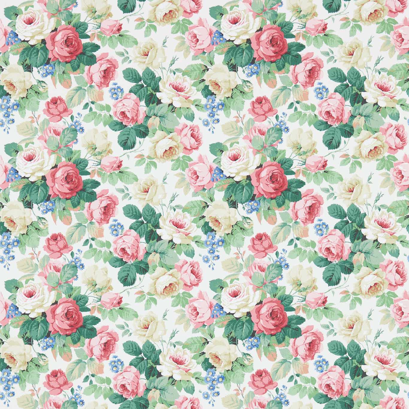 Chelsea Wallpaper - White/Pink - DVIN214606 - Sanderson - One Sixty - Morris Wallpaper