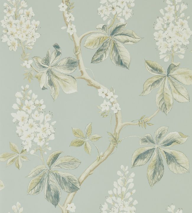 Chestnut Tree Wallpaper - Grey Blue/Sage - DWOW215708 - Sanderson - Morris Wallpaper