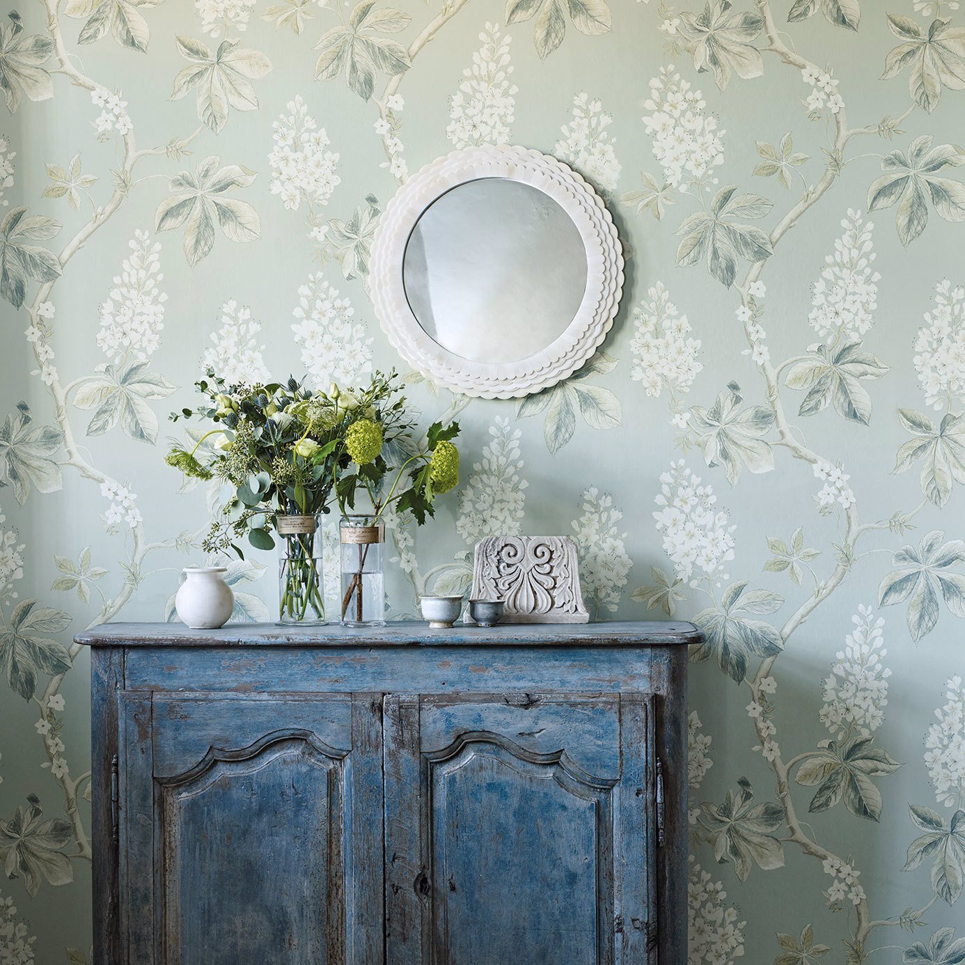 Chestnut Tree Wallpaper - Grey Blue/Sage - Sanderson - DWOW215708 - Morris Wallpaper