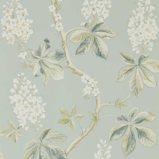 Chestnut Tree Wallpaper - Grey Blue/Sage - DWOW215708