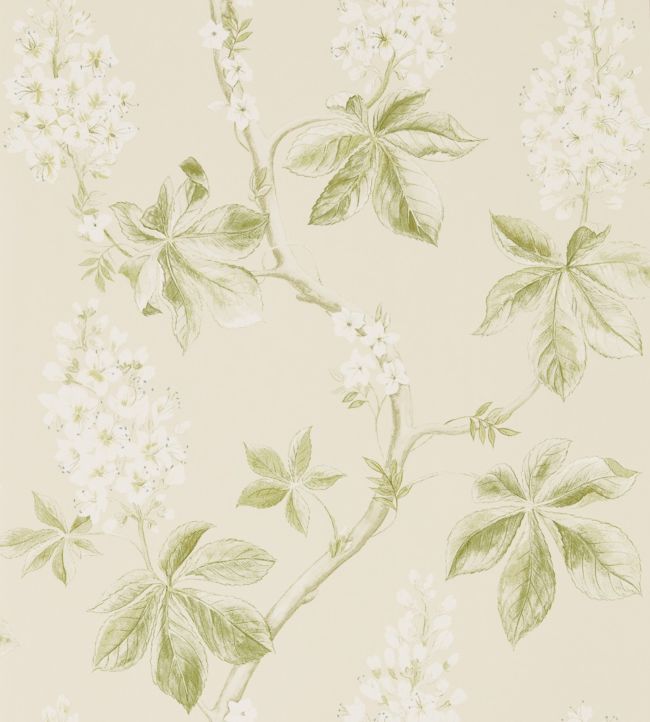 Chestnut Tree Wallpaper - Lemon/Lettuce - DWOW215707 - Sanderson - Morris Wallpaper