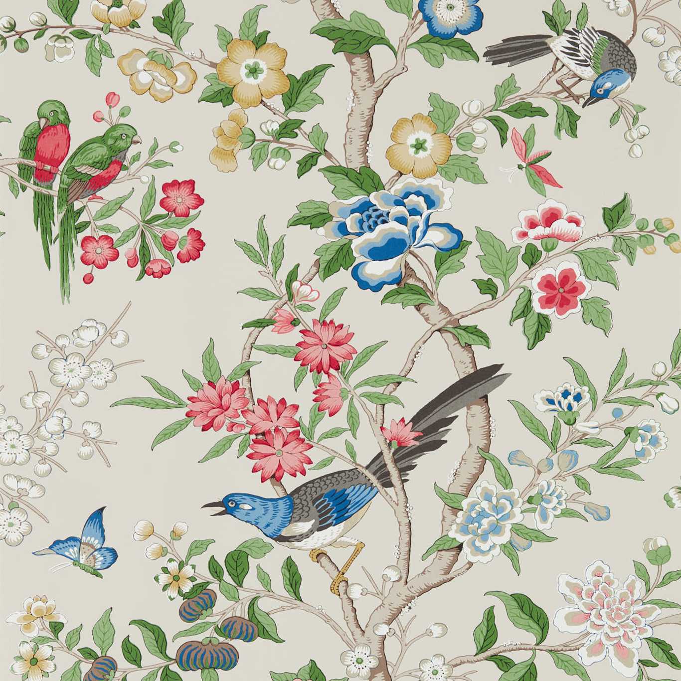 Chinoiserie Hall Wallpaper - Linen/ Chintz - DWAW217113 - Sanderson - Morris Wallpaper