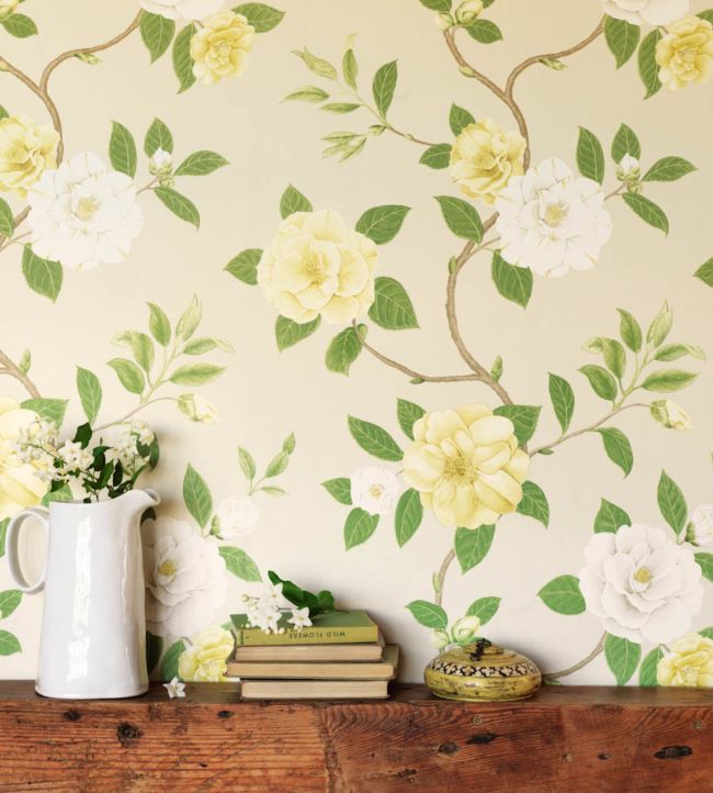Christabel Wallpaper - Coral/Ivory - DVOY213374 - Sanderson - Morris Wallpaper