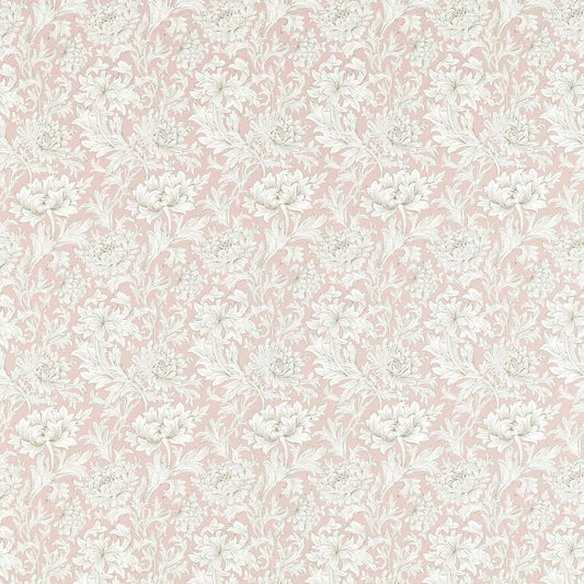 Chrysanthemum Toile Fabric - Cochineal Pink - Morris & Co - 226910 - Premier Wallcovering