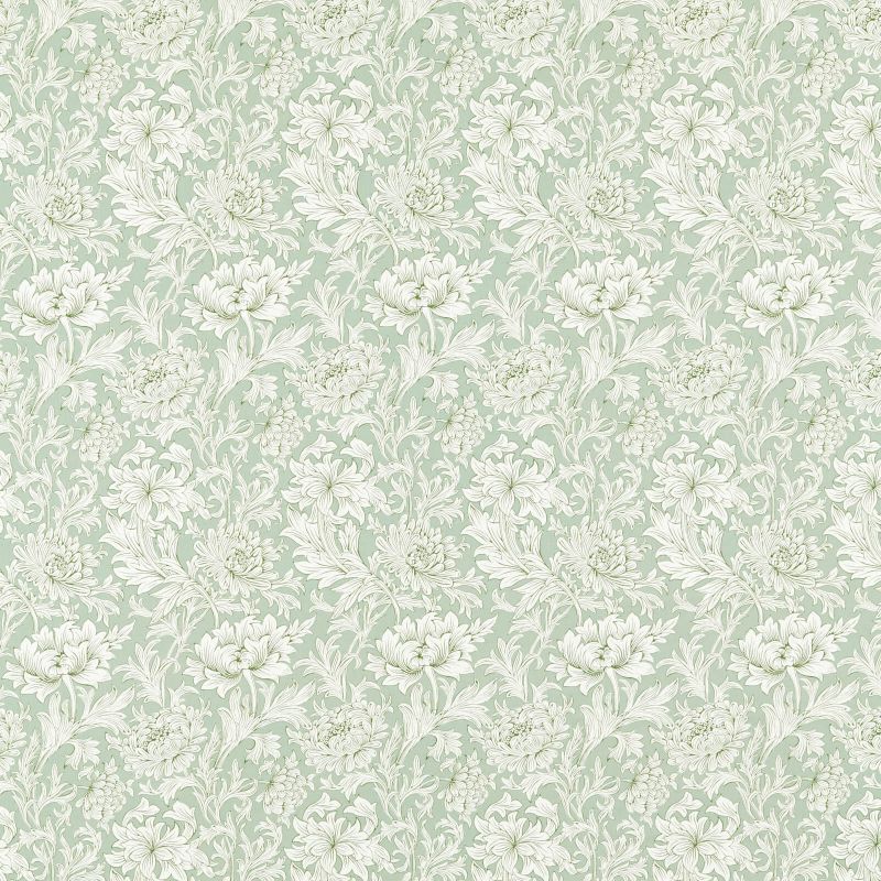 Chrysanthemum Toile Fabric - Willow - Morris & Co - 226911 - Premier Wallcovering