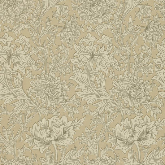 Chrysanthemum Toile Wallpaper - Ivory/Gold - Morris & Co - 210417 - Morris Wallpaper
