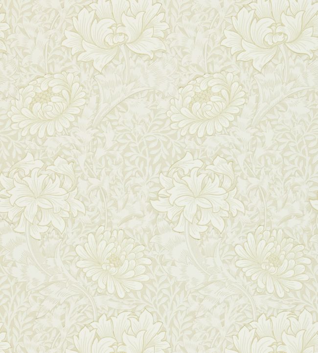 Chrysanthemum Wallpaper - Chalk - 212546 - Morris & Co