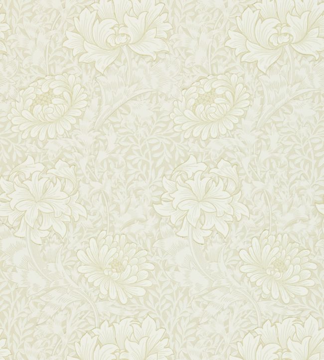 Chrysanthemum Wallpaper - Chalk - DARW212546 - Morris & Co - Morris Wallpaper