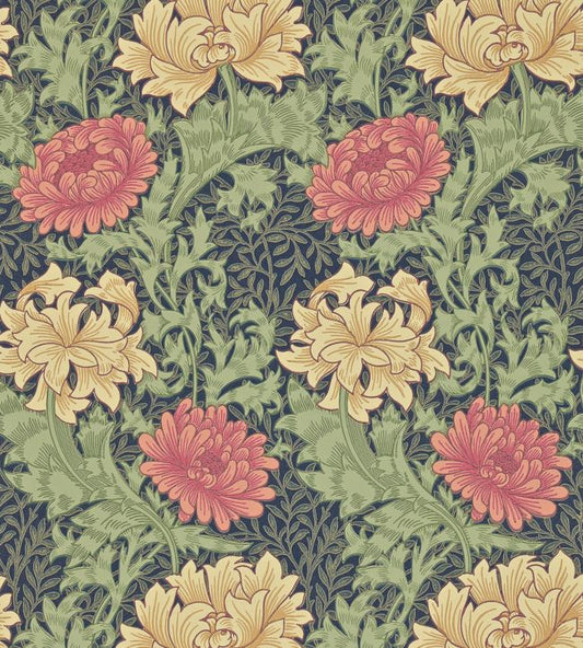 Chrysanthemum Wallpaper - Indigo - 212549 - Morris & Co