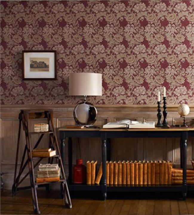 Chrysanthemum Wallpaper - Wine - 212548 - Morris & Co