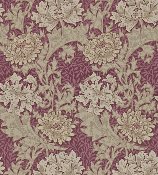 Chrysanthemum Wallpaper - Wine - 212548 - Morris & Co
