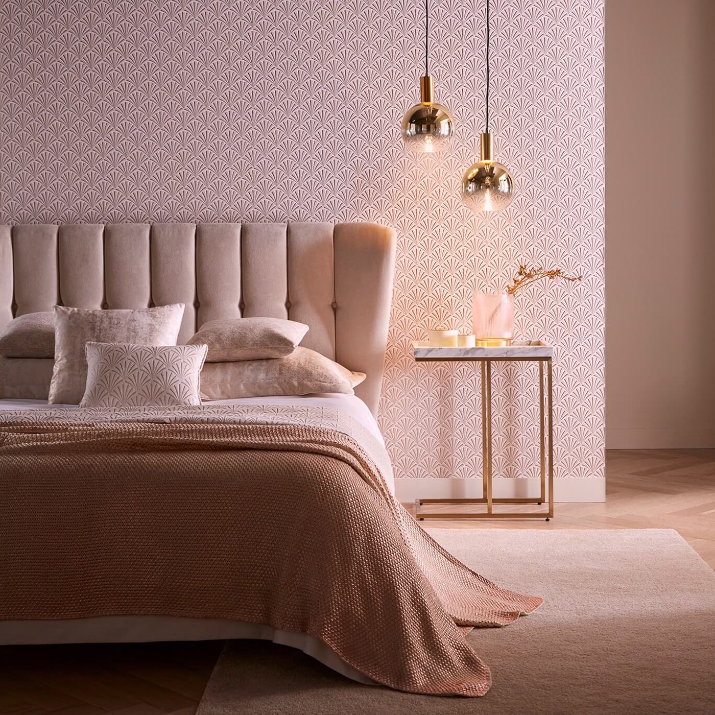 Chrysler Wallpaper - Rose Gold - Clarke & Clarke - W0164/03 - Morris Wallpaper