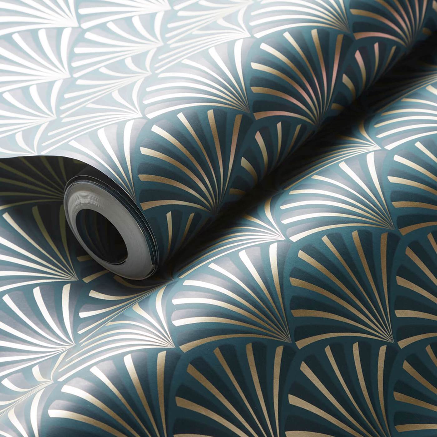 Chrysler Wallpaper - Teal - Clarke & Clarke - W0164/04 - Morris Wallpaper