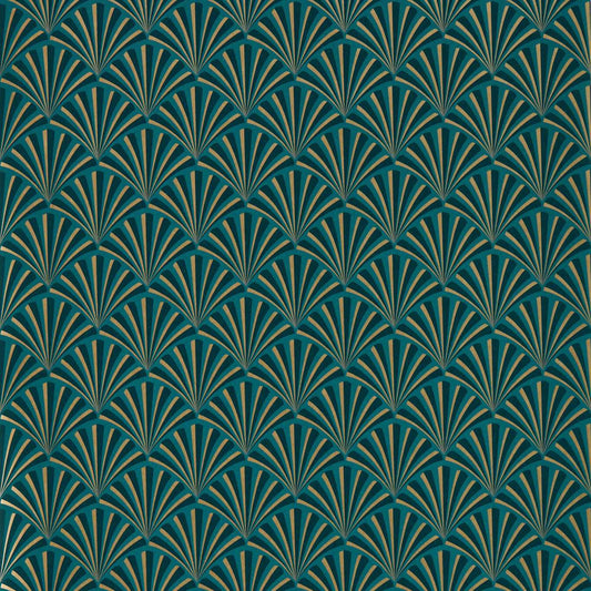 Chrysler Wallpaper - Teal - Clarke & Clarke - W0164/04 - Morris Wallpaper
