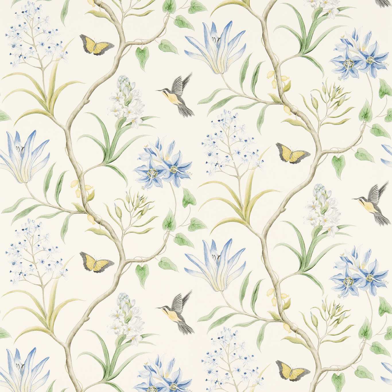 Clementine Wallpaper - Delft Blue - DVOY213389