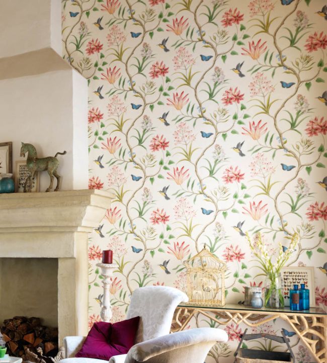 Clementine Wallpaper - Indienne - DVOY213387 - Sanderson - Morris Wallpaper