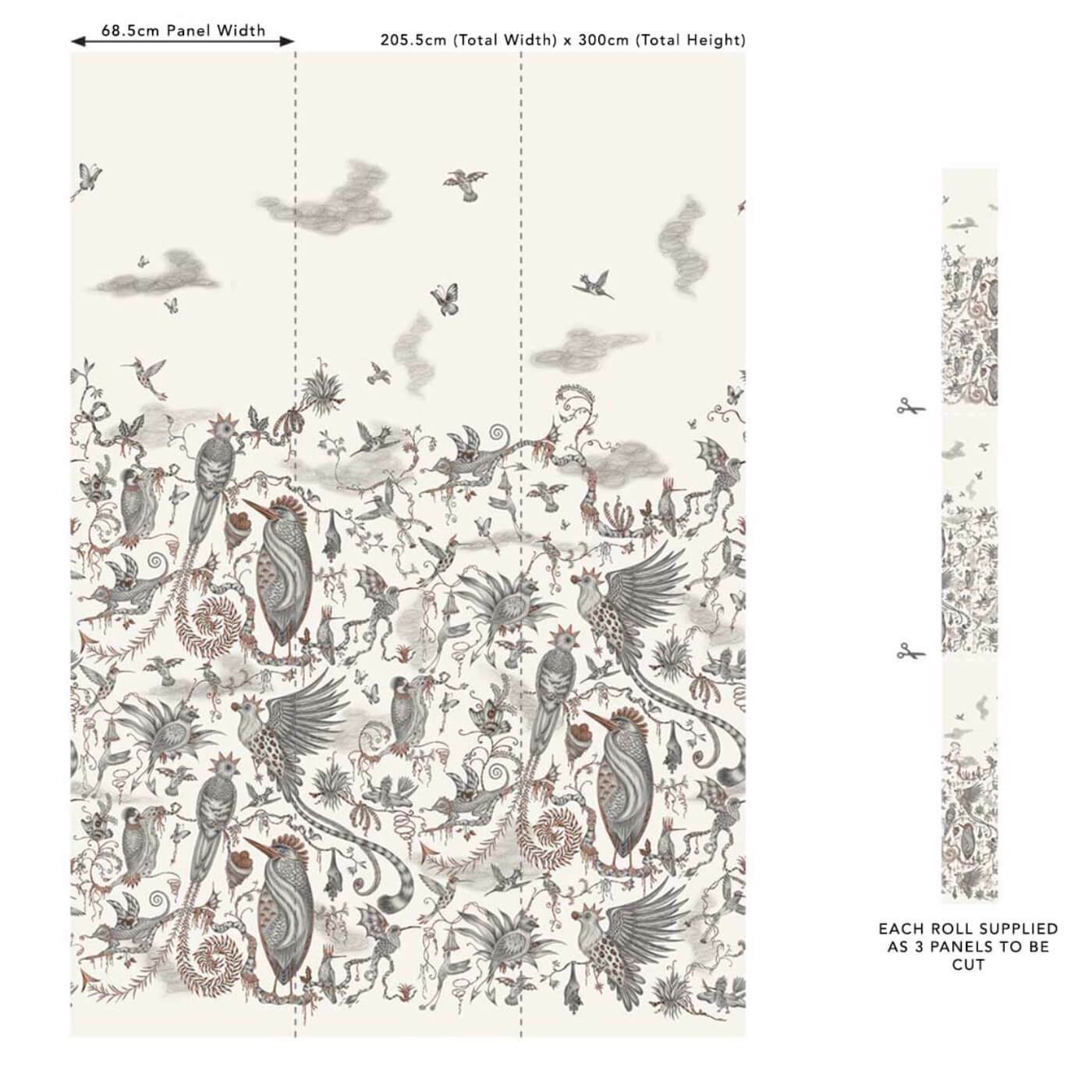 Cloud Forest Wallpaper - Ivory - Clarke & Clarke - W0200/01 - Morris Wallpaper