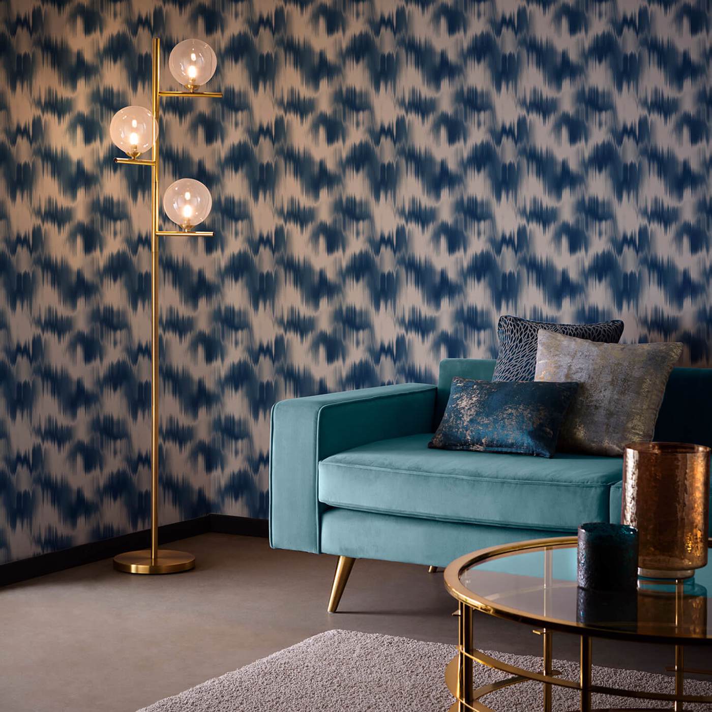 Colorante Wallpaper - Midnight - Clarke & Clarke - W0165/02 - Morris Wallpaper