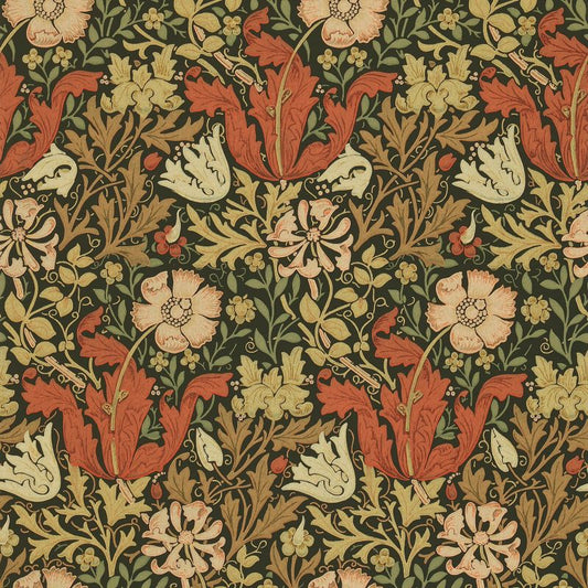 Compton Wallpaper - Brown/Orange - DGW196101 - Morris & Co