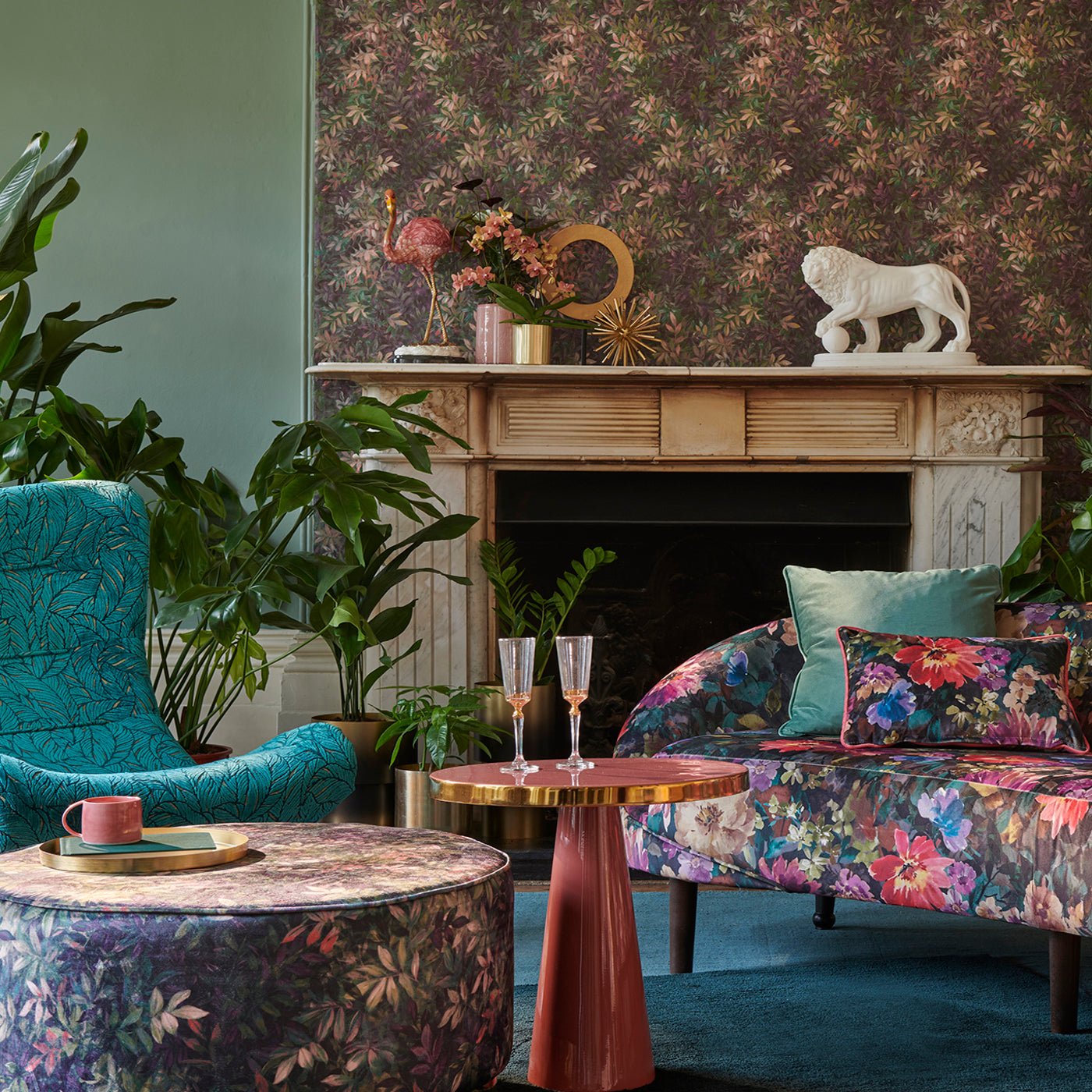 Congo Wallpaper - Noir - Clarke & Clarke - W0140/04 - Morris Wallpaper