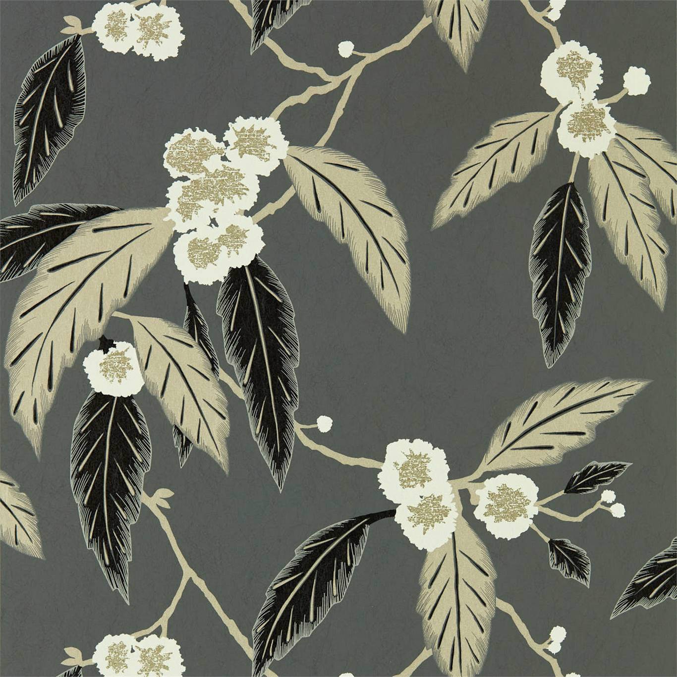 Coppice Wallpaper - Ebony/Putty/Snow - Harlequin - HSAW112136 - Morris Wallpaper