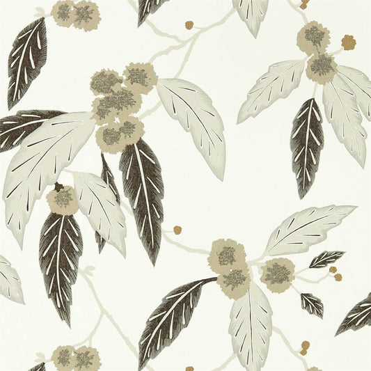 Coppice Wallpaper - Oyster / Ebony / Gilver - Harlequin - HSAW112134 - Morris Wallpaper