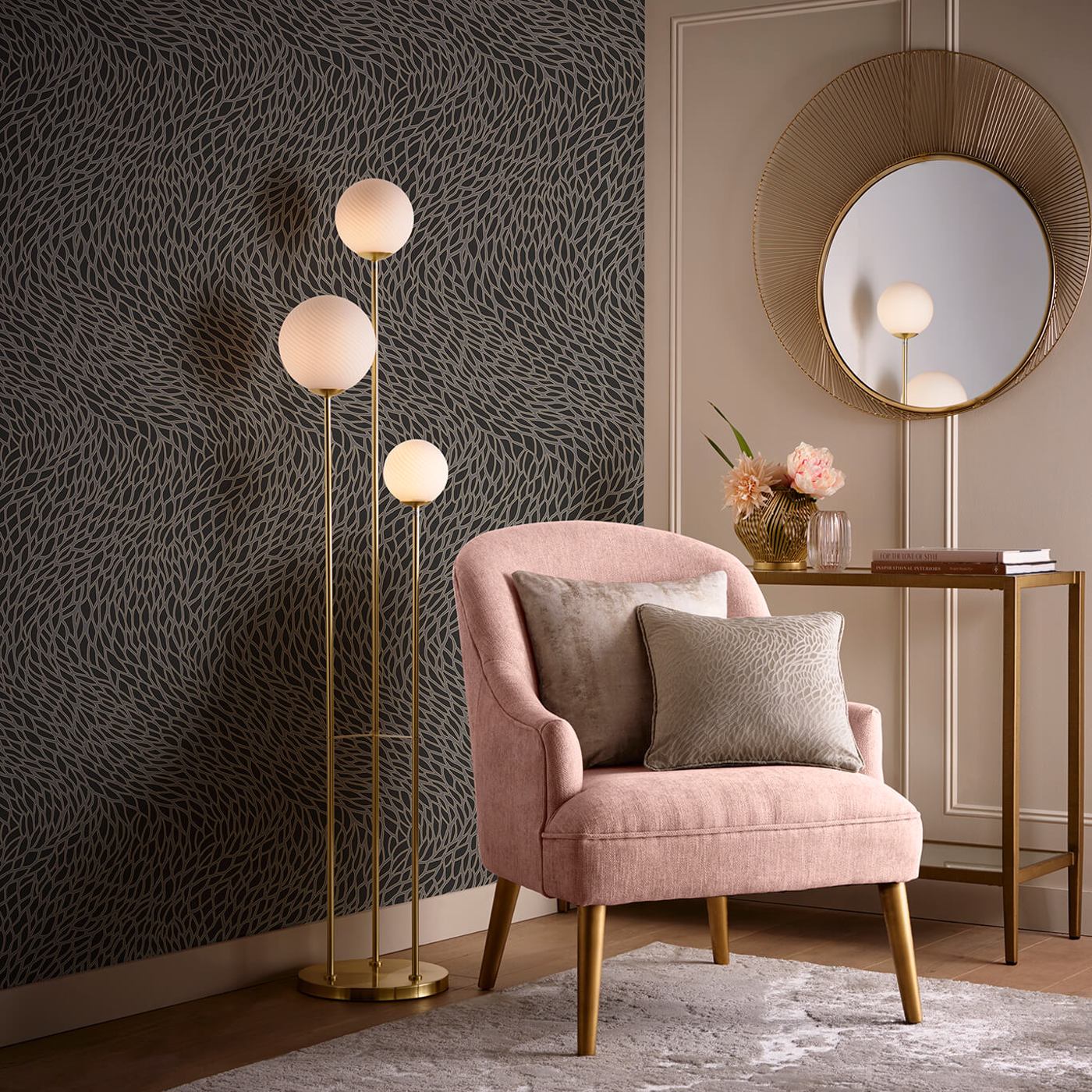 Corallino Wallpaper - Noir - Clarke & Clarke - W0166/02 - Morris Wallpaper