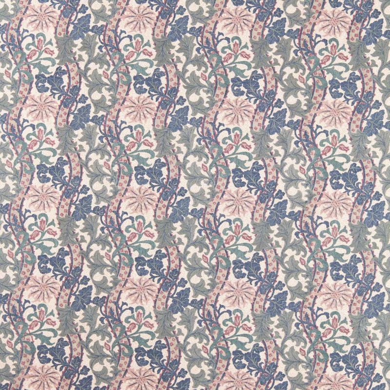 Cornflower Embroidery Fabric - Indigo/Plum - Morris & Co - 237666 - Morris Wallpaper