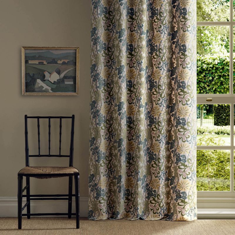 Cornflower Embroidery Fabric - Lemon/Nettle - Morris & Co - 237656 - Morris Wallpaper