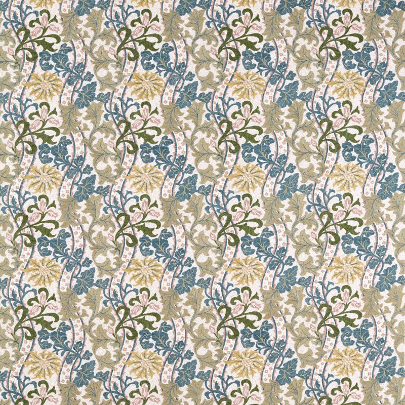 Cornflower Embroidery Fabric - Lemon/Nettle - Morris & Co - 237656 - Morris Wallpaper