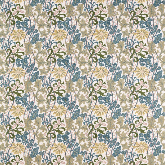 Cornflower Embroidery Fabric - Lemon/Nettle - Morris & Co - 237656 - Morris Wallpaper