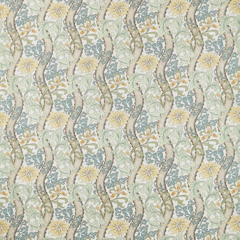 Cornflower Fabric - Lemon/Sage - Morris & Co - 227357 - Morris Wallpaper