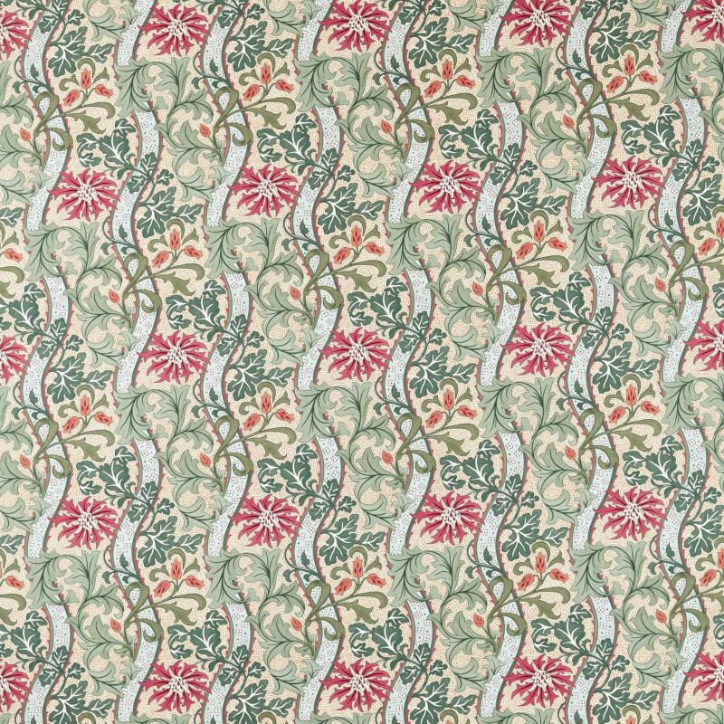 Cornflower Fabric - Russet/Forest - Morris & Co - 227356 - Morris Wallpaper