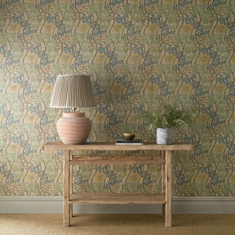 Cornflower Wallpaper - Lemon/Sage - Morris & Co - 217583 - Morris Wallpaper