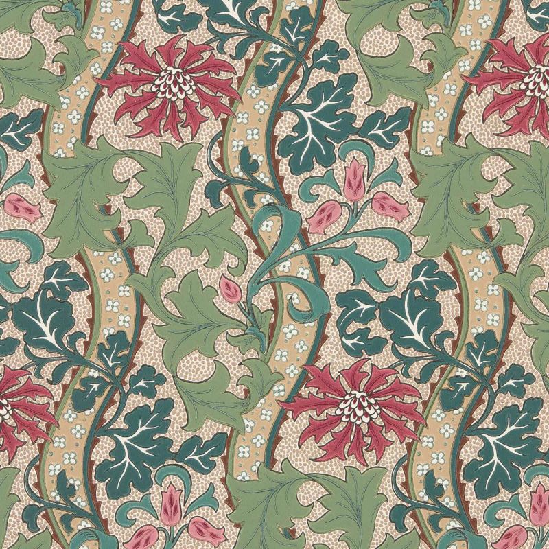 Cornflower Wallpaper - Madder/Forest - Morris & Co - 217580 - Morris Wallpaper
