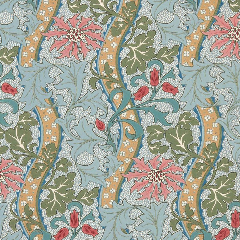 Cornflower Wallpaper - Rose/Woad - Morris & Co - 217582 - Morris Wallpaper