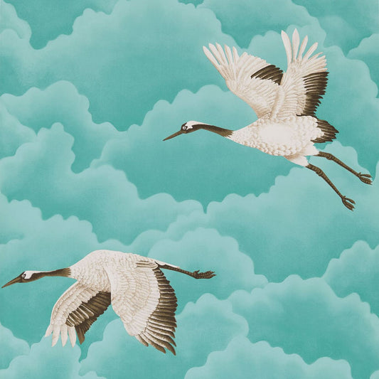 Cranes in Flight Wallpaper - Marine - Harlequin - HGAT111234 - Morris Wallpaper