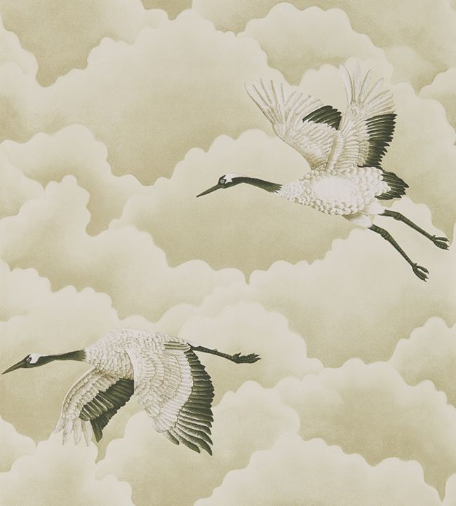 Cranes in Flight Wallpaper - Pebble - HGAT111231 - Harlequin - Morris Wallpaper