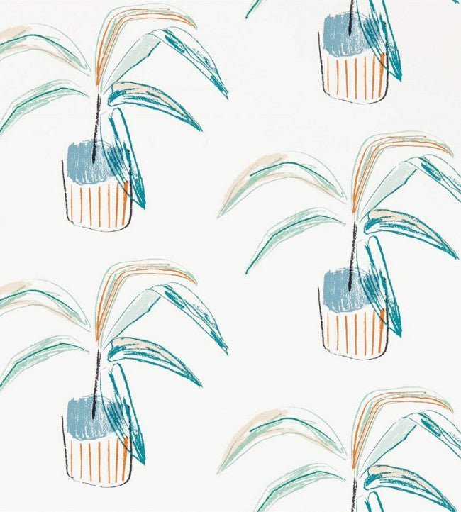 Crassula Wallpaper - Tangerine / Mint - NZAW111990 - Scion