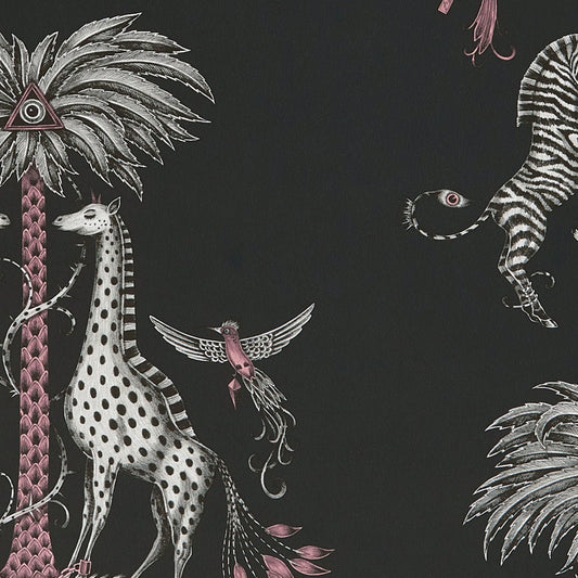 Creatura Wallpaper - Charcoal - Clarke & Clarke - W0114/01 - Morris Wallpaper