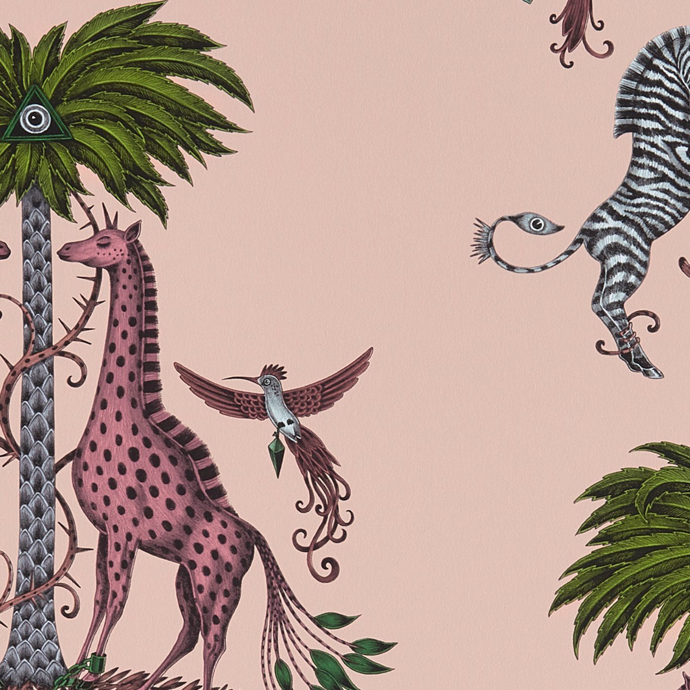 Creatura Wallpaper - Pink - Clarke & Clarke - W0114/02 - Morris Wallpaper